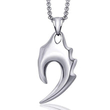 Load image into Gallery viewer, Mens Jewelry Silver Tone Stainless Steel Dragon Tail Pendant Necklace 60CM SS Chain - Pendant Necklace
