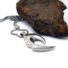 Load image into Gallery viewer, Mens Jewelry Silver Tone Stainless Steel Dragon Tail Pendant Necklace 60CM SS Chain - Pendant Necklace
