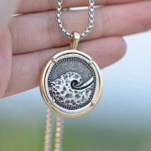 Load image into Gallery viewer, Mens Sea Wave Surfer Style Pendant Necklace in Vintage Silver or Gold (20/50cm Chain) - Pendant Necklace
