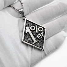 Load image into Gallery viewer, Mens Silver Stainless Steel one Pencentage 1%er Pendant Necklace 60 CM Chain - Pendant Necklace
