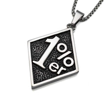 Load image into Gallery viewer, Mens Silver Stainless Steel one Pencentage 1%er Pendant Necklace 60 CM Chain - Pendant Necklace
