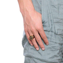Load image into Gallery viewer, Mens Stainless Steel Ring Illuminati The All-seeing-eye Pyramid Symbol Gothic Bikers Male Rings for Men Religious Jewelry - Ring
