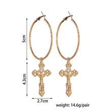 Load image into Gallery viewer, metal punk hyperbole fashion Jesus Cross pendant big circle sexy hoop Earring Women Jewelry - Ear Jewelry
