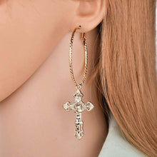 Load image into Gallery viewer, metal punk hyperbole fashion Jesus Cross pendant big circle sexy hoop Earring Women Jewelry - Ear Jewelry
