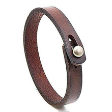 Load image into Gallery viewer, MLD Handmade Unisex Genuine Leather Bracelet, Adjustable Cuff Wristband,Punk Leather Wrap
