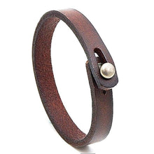Load image into Gallery viewer, MLD Handmade Unisex Genuine Leather Bracelet, Adjustable Cuff Wristband,Punk Leather Wrap
