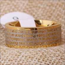 Load image into Gallery viewer, religous-jesus-cross-ring-amulet-jewlry-gold-black-rosegold-stainless-steel-letter-initials-letter-monogram-bible-rings-women-5-colors
