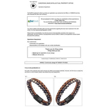 Load image into Gallery viewer, murtoo Mens Bead Leather Bracelet Blue and Brown Bead and Leather Bracelet for Men (orange green black) - Apparel
