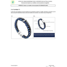 Load image into Gallery viewer, murtoo Mens Bead Leather Bracelet Blue and Brown Bead and Leather Bracelet for Men (blue-silver) - Apparel
