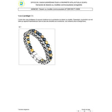 Load image into Gallery viewer, murtoo Mens Bead Leather Bracelet Blue and Brown Bead and Leather Bracelet for Men (Silver) - Jewelry
