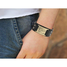 Load image into Gallery viewer, My Shape Eye of Horus Ra Thoth Udjat Leather Cuff Bracelet Egyptian Amulet Pagan Jewelry (Antique Brass Black) - Pendant Necklace
