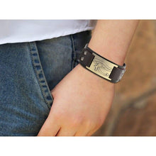 Load image into Gallery viewer, My Shape Eye of Horus Ra Thoth Udjat Leather Cuff Bracelet Egyptian Amulet Pagan Jewelry (Antique Brass Brown) - Pendant Necklace
