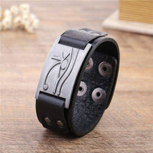 Load image into Gallery viewer, My Shape Eye of Horus Ra Thoth Udjat Leather Cuff Bracelet Egyptian Amulet Pagan Jewelry (Antique Silver Black) - Pendant Necklace
