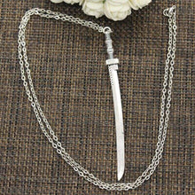 Load image into Gallery viewer, new fashion samurai sword Pendants round cross chain short long Mens Womens DIY silver necklace Jewelry Gift
