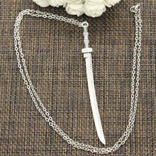 Load image into Gallery viewer, new fashion samurai sword Pendants round cross chain short long Mens Womens DIY silver necklace Jewelry Gift
