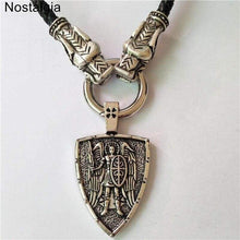 Load image into Gallery viewer, Nostalgia Archangel Michael Saint Protect Me Shield Amulet Protection Wolf Head Russian Orhodox Pendant Necklace Men Wicca Pagan - Pendant
