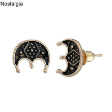 Load image into Gallery viewer, Nostalgia Crescent Moon Earrings Slavic Lunula Lunitsa Wicca Amulet Jewelry - Ear Jewelry
