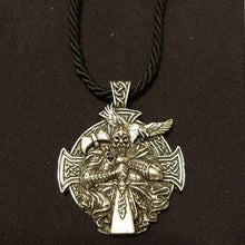 Load image into Gallery viewer, Nostalgia Odin Axe And Raven Amulet Compass Viking Cross Helena Rosova Male Necklace Pendants Heathen Mens Womens Jewellery - Pendant
