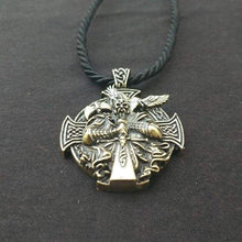 Load image into Gallery viewer, Nostalgia Odin Axe And Raven Amulet Compass Viking Cross Helena Rosova Male Necklace Pendants Heathen Mens Womens Jewellery - Pendant
