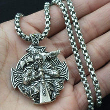 Load image into Gallery viewer, Nostalgia Odin Axe And Raven Amulet Compass Viking Cross Helena Rosova Male Necklace Pendants Heathen Mens Womens Jewellery - Pendant

