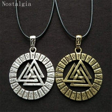 Load image into Gallery viewer, Nostalgia Viking Runes Valknut Symbol Norway Scandinavian Goth Necklaces &amp; Pendants Amulet Juwelen Making - Pendant Necklace
