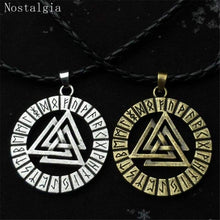 Load image into Gallery viewer, Nostalgia Viking Runes Valknut Symbol Norway Scandinavian Goth Necklaces &amp; Pendants Amulet Juwelen Making - Pendant Necklace
