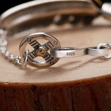 Load image into Gallery viewer, Old silversmith 925 silver bracelet golden feather character skills Punk ICONS fashionable nightclub rock silver bracelet
