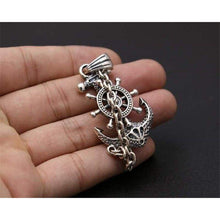 Load image into Gallery viewer, Oxide Sterling Silver 925 Anchor Pendant for Necklace Sailor Mens Jewelry Accessory Cool Thai Silver Large Pendant (Pendant)
