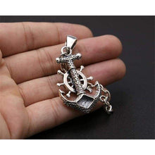 Load image into Gallery viewer, Oxide Sterling Silver 925 Anchor Pendant for Necklace Sailor Mens Jewelry Accessory Cool Thai Silver Large Pendant (Pendant)

