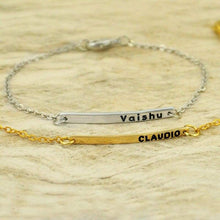Load image into Gallery viewer, Personalized Nameplate Bar Bracelet (Great Gift for Bridesmaids and Mothers Day - Bracelet
