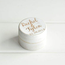 Load image into Gallery viewer, Personalized Rustic Wedding Wood Ring Box Holder Custom Your Names White Wedding Ring Bearer Box - 200001479
