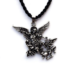 Load image into Gallery viewer, Pewter St. Michael the Archangel Pendant Catholic Medal Amulet Protection Pendant - Pendant Necklace
