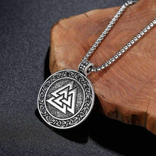 Load image into Gallery viewer, Pewter Viking Necklace Norse Amulet Pendant Necklace Celtic Pagan Jewelry Viking Gift Jewelry
