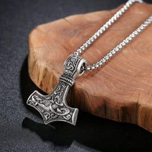 Load image into Gallery viewer, Pewter Viking Necklace Norse Amulet Pendant Necklace Celtic Pagan Jewelry Viking Gift Jewelry
