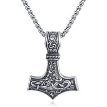 Load image into Gallery viewer, Pewter Viking Necklace Norse Amulet Pendant Necklace Celtic Pagan Jewelry Viking Gift Jewelry
