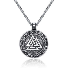 Load image into Gallery viewer, Pewter Viking Necklace Norse Amulet Pendant Necklace Celtic Pagan Jewelry Viking Gift Jewelry
