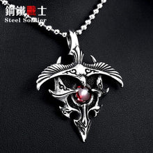 Load image into Gallery viewer, products Stainless eagle with stone pendant Men + Women good detail necklace pendant
