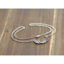 Load image into Gallery viewer, Pure Sterling Silver 925 Angel Wing Choker Necklace Women Oxide Thai Silver Necklace Fashion 925 Short Necklace Free Gift Box
