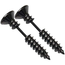 Load image into Gallery viewer, Stainless Steel Womens Mens Screw Stud Earrings Pierced Tunnel 3 Pairs 3 Colors (3 Pairs:Black+Silver+Gold)
