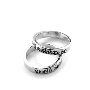 The Nightmare Before Christmas Ring Sally And Jack We are Simply Meant to Be Letter Ring For Women Charm Jewelry Accessories