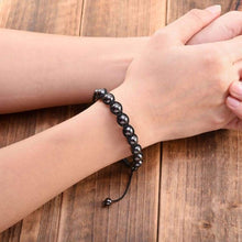 Load image into Gallery viewer, Top Plaza Mens Womens Reiki Healing Energy Natural Tiger Eye Stone Magnetic Hematite Therapy Beads Macrame Adjustable Braided Link
