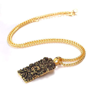 U7 Cool Gothic Skull Pendant Silver Black 18K Gold Plated Individuality Jewelry Rose Flower Skeleton Necklace - Pendant Necklace