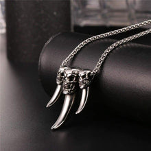 Load image into Gallery viewer, U7 Costume Jewelry Men Vintage Skull Pendant Necklace Choker Stainless Steel Wolf Teeth Necklaces - Pendant Necklace
