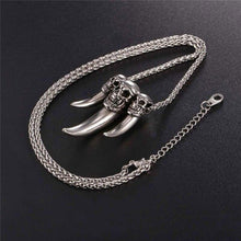 Load image into Gallery viewer, U7 Costume Jewelry Men Vintage Skull Pendant Necklace Choker Stainless Steel Wolf Teeth Necklaces - Pendant Necklace
