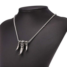 Load image into Gallery viewer, U7 Costume Jewelry Men Vintage Skull Pendant Necklace Choker Stainless Steel Wolf Teeth Necklaces - Pendant Necklace
