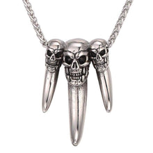 Load image into Gallery viewer, U7 Costume Jewelry Men Vintage Skull Pendant Necklace Choker Stainless Steel Wolf Teeth Necklaces - Pendant Necklace
